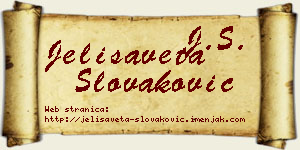 Jelisaveta Slovaković vizit kartica